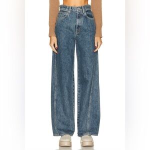 SLVRLAKE Eva Super Wide Twisted Seam Denim, Color: Born To Run, Size: 25